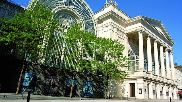 Royal Opera House London with blue sky